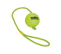 Nobby Pelota de Tenis con Lazo de Lanzamiento, 7,5 cm, Cuerda de 70 cm, 1 Unidad