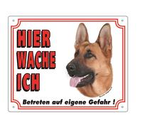Nobby Placa de advertencia Perro pastor alemán marrón 250 x 200 mm