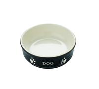 Nobby plato de cerámica para perros "DOG" 12 X 12 X 3,7 cm negro / beige