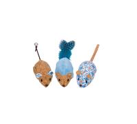Nobby Plush Ratones con Catnip azul 12 cm, Set 3 Pzas