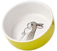 Nobby Rabbit 73751 - Cuenco de cerámica para Perro, Color Verde y Blanco