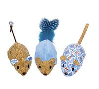 Nobby Ratones de Peluche con Catnip Azul, 12 cm, 3 Unidades