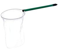 Nobby Red de pesca para pájaros de tul n.º 2; mango de 30 cm; cabeza de tul de 18 cm x 36 cm de diámetro, verde, negro y blanco