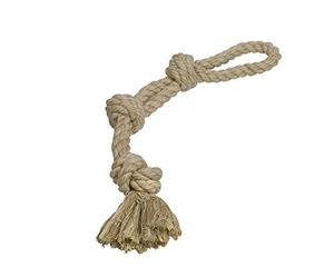 Nobby Rope Toy - Cuerda Doble de sisal y algodón (60 cm, 600 g, 3 Nudos, 1 Unidad)