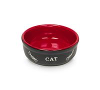 Nobby tazón de cerámica "CAT" Ø13,5 X 5 cm negro / rojo