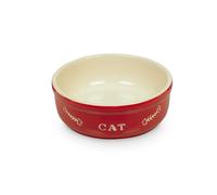 Nobby tazón de cerámica "CAT" Ø13,5 X 5 cm rojo / beige
