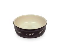 Nobby tazón de cerámica para gatos "CAT" Ø13,5 X 5 cm negro / beige