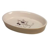 Nobby tazón de cerámica para gatos ovalado 17 x 11 x 2,5 cm marrón claro / beige