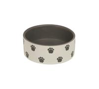 Nobby tazón de cerámica para perros "PATA" Ø12,0 X 4,5 cm crema / gris