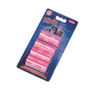 Nobby TidyUp bolsas de excremento con impresión de hueso 4 rollos de 15 bolsas fucsia