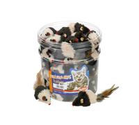 Nobby Toy Box Gato Ratón de peluche. marrón-beige Lata 64 uds. 7 cm