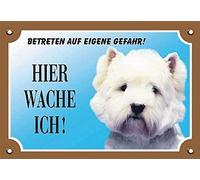 Nobby Warntafel West Highland Terrier gelb 12 x 3,5 cm