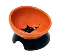 Nobby Wilson - Cuenco de cerámica para Gatos (13,5 x 9 cm, 250 ml), Color Naranja y Negro