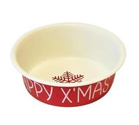 Nobby Xmas Happy Xmas - Cuenco Antideslizante (Acero Inoxidable, 17,0 cm, 0,84 L), Color Beige y Rojo