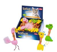 Nobby Zootiere Fieltro con pelota de sonajero + Display de Catnip 24 piezas, 16 - 17 cm