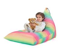 Nobildonna Funda para Silla de puf de Almacenamiento de Animales de Peluche Solo para niños y Adultos, puf Extragrande sin Relleno, Soporte y Organizador de Juguetes de Peluche, Lona de