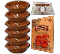 NOBILE LOVELYCARE 6 cacerolas de terracota para horno diámetro 15 cm 100% Made in Italy EBOOK Recetas para escanear, tajines artesanales