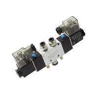 NOBIRTBSA 4V120-06 4V420-15 4V320-10 válvula solenoide neumática de Aire 5 vías 2 Posiciones 1/4 "aleación de Aluminio Interna DC12V DC24V AC110V AC220V(4V320-10 DC24,W 10mm Fittings)