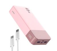 NOBIS Bateria Externa Movil 20000mah,PD3.0 45W Batería Portátil Carga Rápida,QC4.0 Power Bank con Pantalla LED para MacBook, Phone 15 14 13 Pro S23 S22 (Rosa)