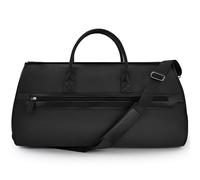 NOBL TRAVEL Bolsa de lona plegable para viajes: bolsa de lona de cuero vegano para gimnasio, escapadas de fin de semana y mucho más. Diseño duradero, ligero y que ahorra espacio, Negro -, Plegable