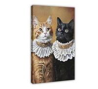 Noble_Cats in Ruffled Collars Art Poster Family Bar Restaurant Garage Cafe Art Sign Gift Frame 30.5x45.7 cm