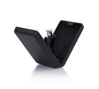 Noble Flat and Slim Pop-the-Question Jewelry - Caja de anillo de compromiso con elementos sorpresa secretos (negro)