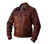 Noble House Hartmann Cazadora de Piloto en Cuero de Caballo Argentino Marrón (3XL)