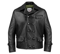 Noble House Marseille Chaqueta de Piloto en Cuero de Toro Negro (3XL)