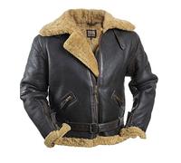 Noble House RAF - Chaqueta de piel auténtica para hombre, marrón oscuro, XL