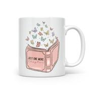Noble & Page Tazas para amantes de los libros - Just One More Chapter - Gama de tazas de café impresas a mano para cualquier persona que ama leer - Hermosa taza impresa brillante