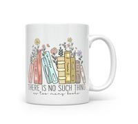Noble & Page Tazas para amantes de los libros - No such Thing as Too Many Books - Gama de tazas de café impresas a mano para cualquier persona que ama leer - Hermosa taza impresa brillante