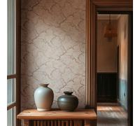 Noble Pintado Con Flores de Cerezo Y Fina Estructura de Superficie - Crema, Rosa