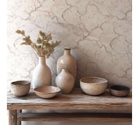 Noble Pintado Con Flores de Cerezo Y Fina Estructura de Superficie - Crema, Rosa