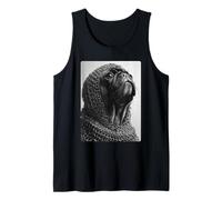 Noble Pug Caballero Medieval Fantasía Surrealista Arte de Perro Peculiar Camiseta sin Mangas