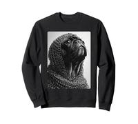 Noble Pug Caballero Medieval Fantasía Surrealista Arte de Perro Peculiar Sudadera