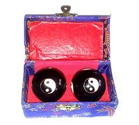 Noble Qi Gong bola meditación Yin Yang Klangtherapie negro 35 mm