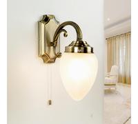 Noble Wandleuchte Estilo Moderno Casa de Campo en Bronce Cuerda Pantalla Cristal