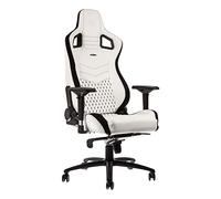 noblechairs EPIC Silla de Gaming - Silla de Oficina - Silla de Escritorio - Reclinable a 135 ° - Cuero Sintético PU - 120 kg - Diseño de Asiento de Carreras - Blanco / Negro