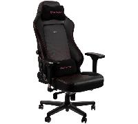Noblechairs Silla Gaming Hero - Cuero PU, Reclinable 135°, Respaldo acolchado - Negro/Rojo