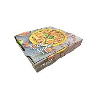 NoblesBox Caja de cartón para pizza, caja de pizza, estable, fuerza, pizza, cartón, caja, pizzería, gris (gris 24 x 24 x 4 cm, 50 unidades)