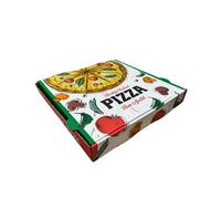 NoblesBox Pizza Box con tapa | Pizza Box 24x24x4 cm | Caja de cartón estable para entrega & Pizzeria | Cajas de pizza en blanco | Paquete grande de 50 unidades