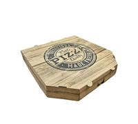NoblesBox Pizza Box con tapa | Pizzakarton 24x24x4 cm | Estable Pizzabox de cartón | Cajas de pizza para entrega & Pizzeria | Cajas para pizza en marrón | 50 unidades