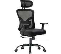 NOBLEWELL Silla de Oficina Ergonómica con Soporte Lumbar, Reposacabezas 2D, Reposabrazos Ajustable, Cojín Mejorado, Inclinación de 130°, Silla para Oficina en Casa