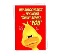 NobleWorks - 1 divertida tarjeta de felicitación de cumpleaños con sobre, humor de juego de palabras para adultos, tarjeta de feliz cumpleaños - Never Duck C3541BDG