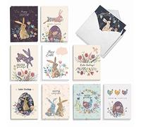 NobleWorks AM10435EAG-B2x10 - Juego de 20 tarjetas de Pascua (4 x 5.12 pulgadas con sobres (10 diseños, 2 cada uno)