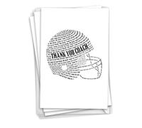 NobleWorks C3125TYG-C3x1 - Juego de 3 tarjetas de felicitación de agradecimiento (entrenador) con sobres (1 diseño, 3 de cada uno) casco de fútbol