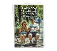 NobleWorks Divertida tarjeta de felicitación de cumpleaños con sobre de 5 x 7 pulgadas (1 tarjeta) Bday Healthy Laughing C10659BDG