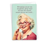 NobleWorks, Divertida tarjeta de felicitación de cumpleaños con sobre de 5 x 7 pulgadas (1 tarjeta) Bday My Wrinkle C10830BDG
