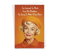 NobleWorks Divertida tarjeta de felicitación de cumpleaños con sobre de 5 x 7 pulgadas (1 tarjeta) Bday Learned From Mistakes C10663BDG