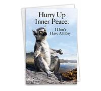 NobleWorks Divertida tarjeta de felicitación de cumpleaños con sobre de 5 x 7 pulgadas (1 tarjeta) BdayInner Peace Rush C10253BDG